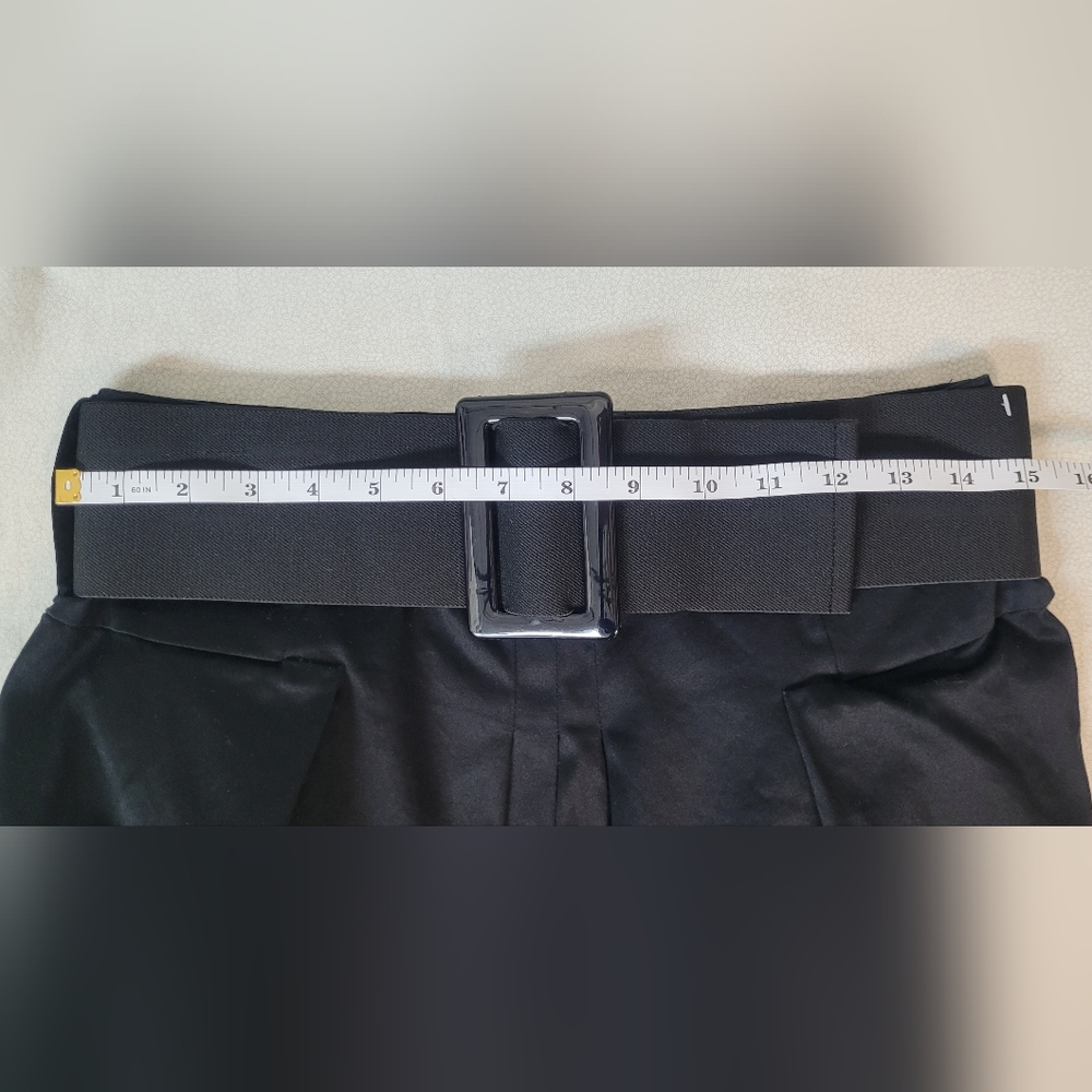 Women’s Black A-Line Skirt with Belt - Picture 8 of 8